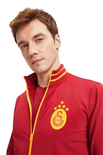 Galatasaray Orijinal Sarı Kırmızı 5 Yıldızlı Sweat + Silikon Bileklik Set Hediyelik Ahşap Kutulu - 5