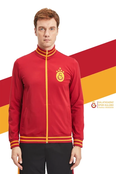 Galatasaray Orijinal Sarı Kırmızı 5 Yıldızlı Sweat + Silikon Bileklik Set Hediyelik Ahşap Kutulu - 2