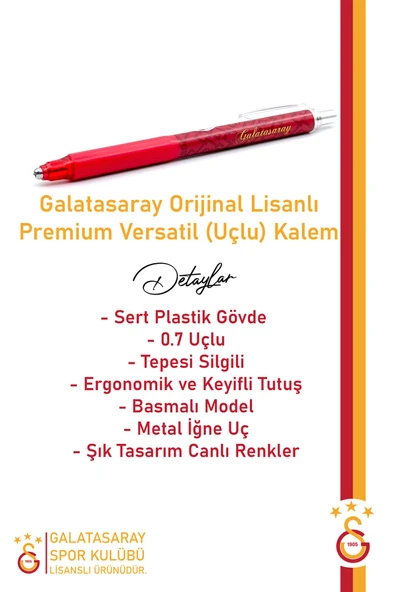 Galatasaray Orijinal Lisanslı Sarı Kırmızı 5 Yıldızlı Sweat + Uçlu Kalem Set Hediyelik Ahşap Kutulu - Resim 6