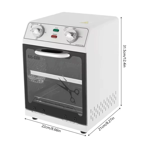 Yüksek Isılı Manikür Dental Kuru Hava Sterilizasyon Makinesi 8lt SM-220 - 7