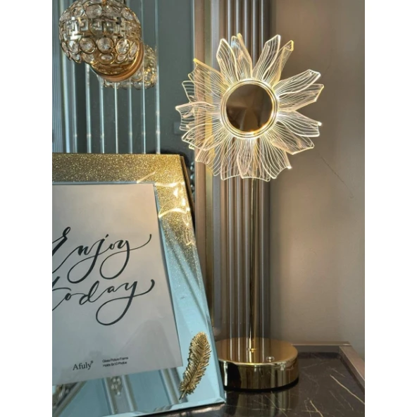 Çiçek Tasarımlı LED Masa Lambası - 5