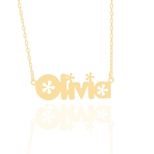 Vaoov 925 Ayar Gümüş Çiçekli İsim Kolye - Resim 4