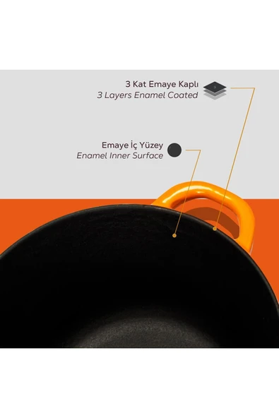 Lava Döküm Demir Tencere New Heritage Serisi 24cm - Resim 6
