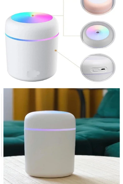 300 Ml Ultrasonik Hava Nemlendirici Buhar Makinesi USB li  Işıklı 2 Çubuklu Aroma Difüzörü - 2