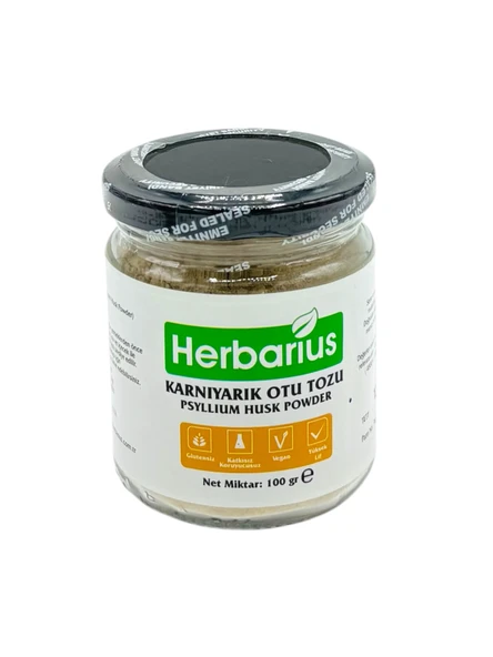 Herbarius Karnıyarık Otu Tozu 100 gr (Psyllium Husk Powder 100 gr) - Resim 3