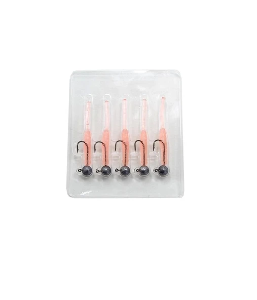 Captain 3521 Mini Worm 4.5cm Jig Headli LRF Silikonu 5'li SET Renk:04 - Resim 2