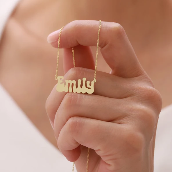 Vaoov 925 Ayar Gümüş Sevimli Yazı Karakteri İsim Kolye ürün görseli