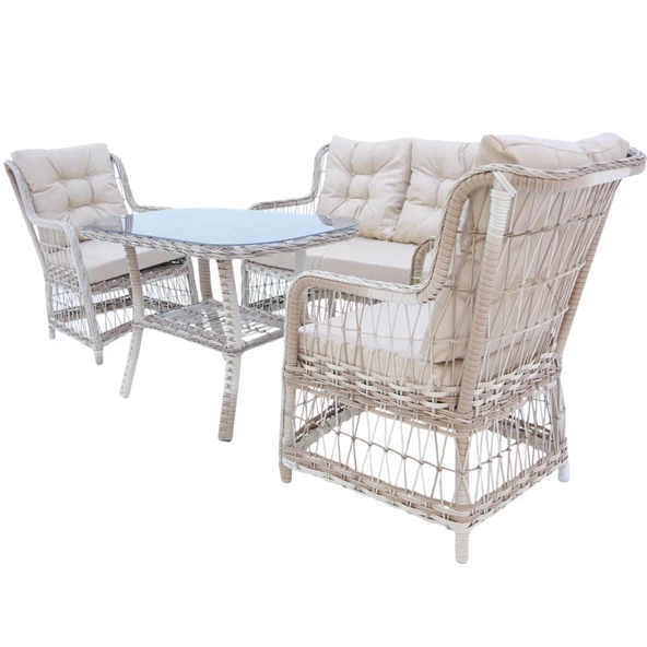 LaVida Bahçe Oturma Takımı | Rattan 2+1+1 ve Sehpa - Resim 3