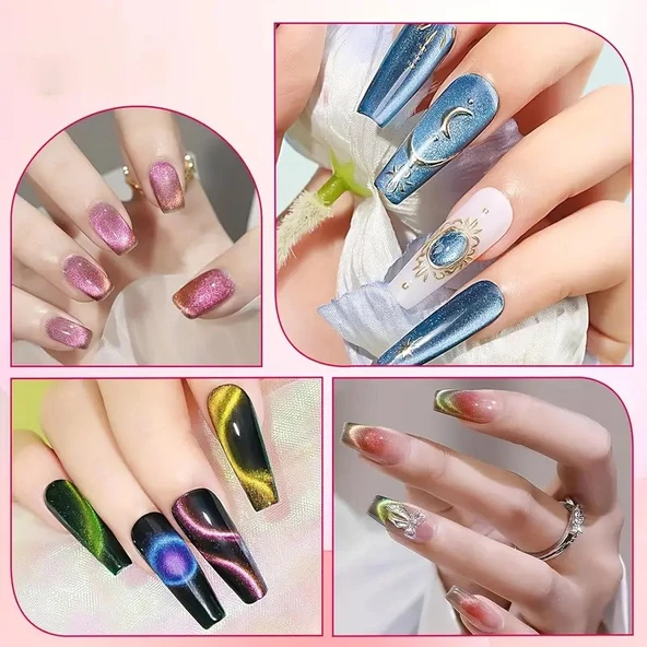 Kedi Gözü Oje 5i Bir Arada Mıknatıs Cat Eye Magnet - Resim 4