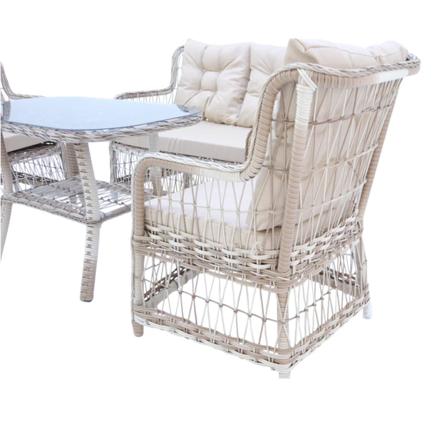 LaVida Bahçe Oturma Takımı | Rattan 2+1+1 ve Sehpa - Resim 5