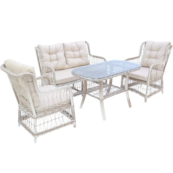 LaVida Bahçe Oturma Takımı | Rattan 2+1+1 ve Sehpa - Resim 8