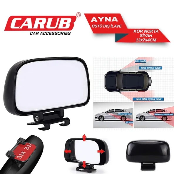 Ayna Dış Ayna Üstü İlave 13x7x4 Siyah 2 ADET ürün görseli 1