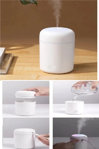 300 Ml Ultrasonik Hava Nemlendirici Buhar Makinesi USB li  Işıklı 2 Çubuklu Aroma Difüzörü - 4