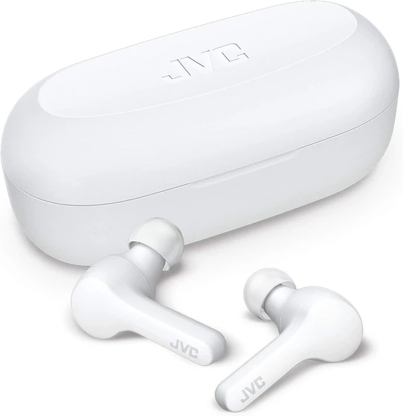JVC Gumy Gerçekten Kablosuz Kulaklık Kulaklıklar, Bluetooth 5.0, Suya Dayanıklılık (IPX4), Uzun Pil Ömrü (15 Saate kadar) - HAA7TW (Beyaz) - 2