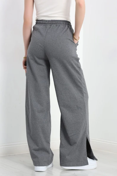 Yırtmaçlı 2 İplik Eşofman Altı Antrasit - 6