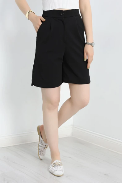 Zra Krep Şort Siyah