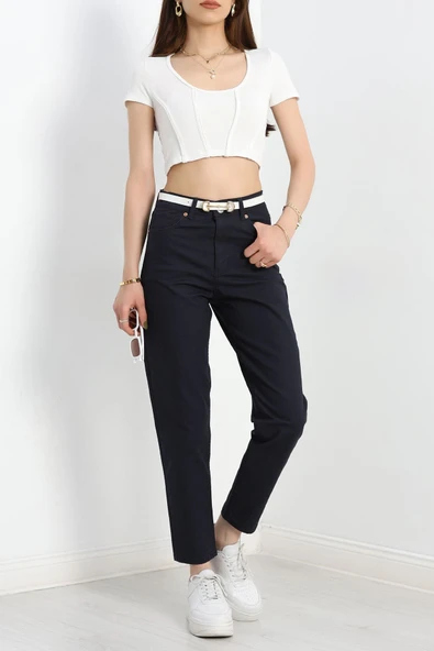 Boyfriend Kot Pantolon Lacivert - 4