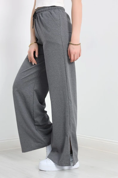 Yırtmaçlı 2 İplik Eşofman Altı Antrasit