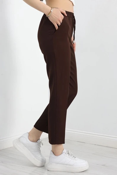 Dabıl Bağcıklı Pantolon Acıkahve - Resim 4