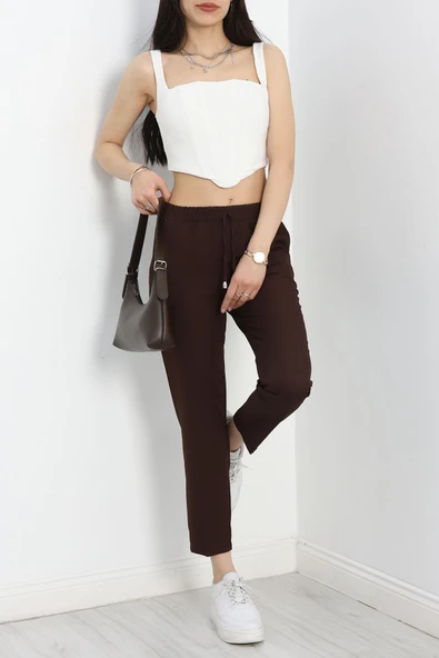 Dabıl Bağcıklı Pantolon Acıkahve - Resim 3