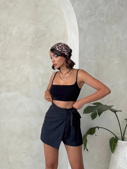 Brodeli şort etek s255075 - 8