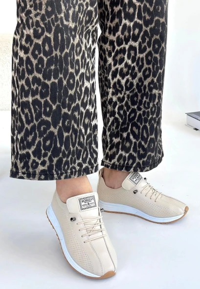 Fiert Bej Cilt Bağcıklı Spor Ayakkabı - 3