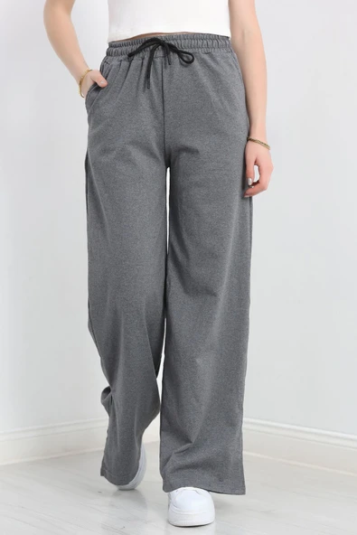 Yırtmaçlı 2 İplik Eşofman Altı Antrasit - 2