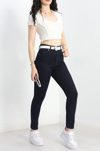 Dar Paça Kot Pantolon Koyulacivert