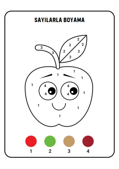 Okul Öncesi Sayılarla BOYAMA Kitabı (Spiralli 84 Boyama) - 2