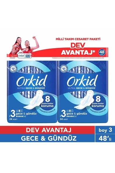 Orkid Ultra Extra Cesaret Paketi Gece 48li