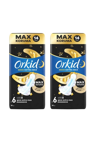 Orkid Hijyenik Ped Ultra Gece Ekstra Max 14' lü 2 Adet - 2