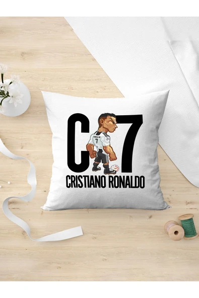 Panorama Ajans Cr7 Cristiano Ronaldo Minimal Futbolcu Tasarım Yastık Kılıfı ürün görseli 1