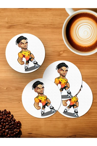 Panorama Ajans Futbol Kızgın Oyuncu 4'lü Ahşap Bardak Altlığı ürün görseli 1