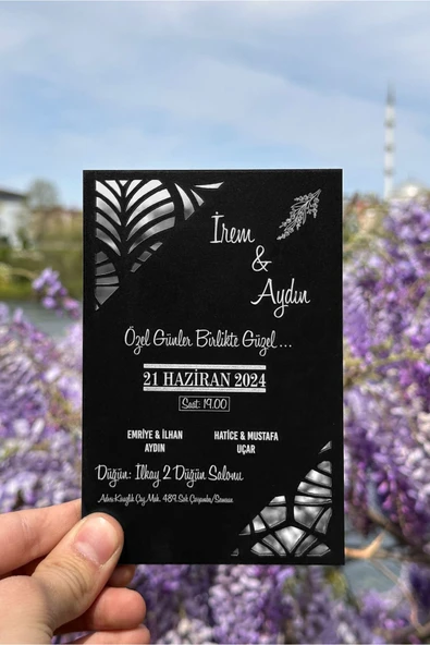 Panorama Ajans Kişiye Özel Düğün Hatırası Stantlı Magnetli Ahşap Davetiye - 4