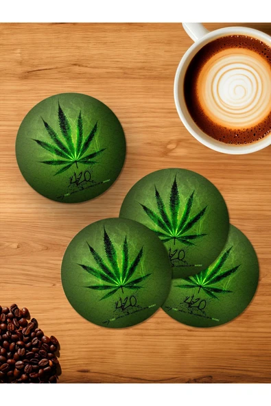 Panorama Ajans Esrarengiz Bağımlı 4'lü Ahşap Bardak Altlığı ürün görseli 1