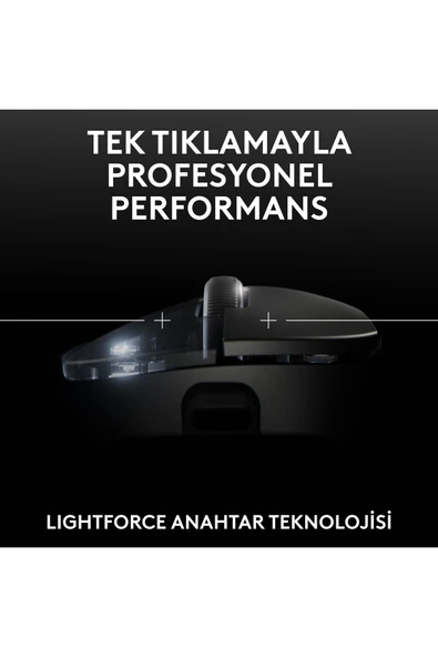 logitech G PRO X SUPERLIGHT 2 DEX LIGHTSPEED HERO 2 32K DPI Sensör PC/Mac için Kablosuz Oyun Mouse'u - Siyah - 5