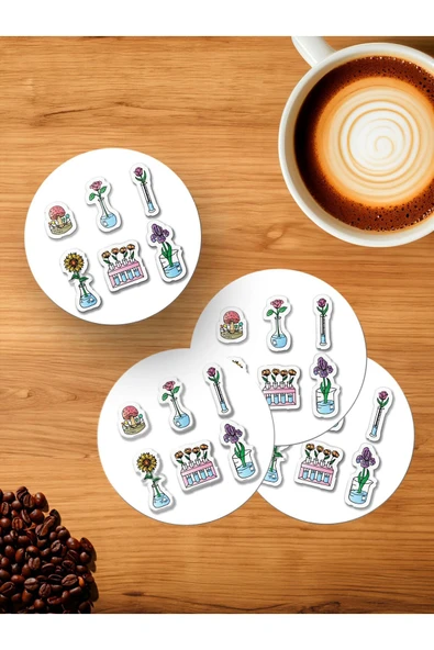 Panorama Ajans Gotik Deney Tüpü Tasarımları Sticker 4'lü Ahşap Bardak Altlığı ürün görseli 1