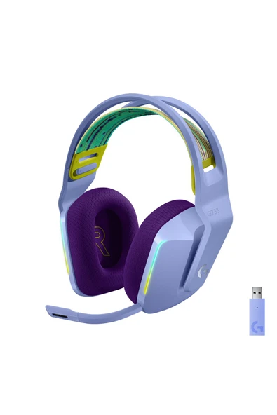 logitech G G733 LIGHTSPEED RGB Kablosuz 7.1 Surround Ses Oyuncu Kulaklığı - Lila - 2