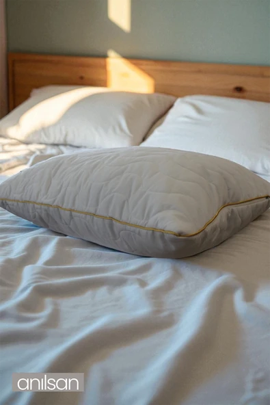 Biyeli Kapitone Deluxe Pamuklu Fermuarlı Yastık Koruyucu Kılıf 50x70 cm - 2