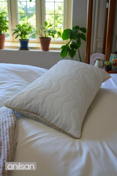 Biyeli Kapitone Deluxe Pamuklu Fermuarlı Yastık Koruyucu Kılıf 50x70 cm