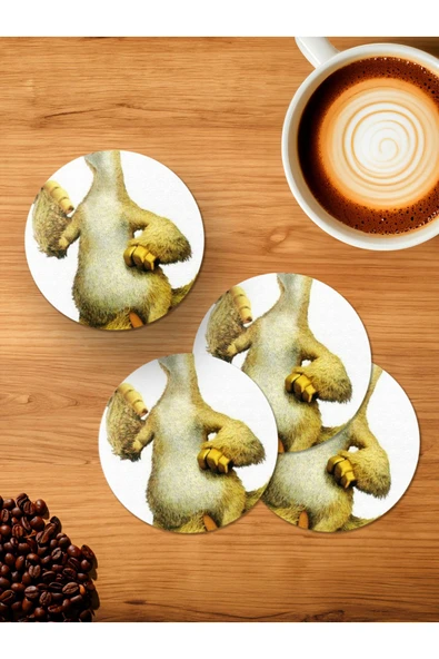 Panorama Ajans Buz Devri The Ice Age Sid 4'lü Ahşap Bardak Altlığı ürün görseli 1