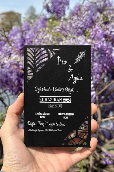 Panorama Ajans Kişiye Özel Düğün Hatırası Stantlı Magnetli Ahşap Davetiye