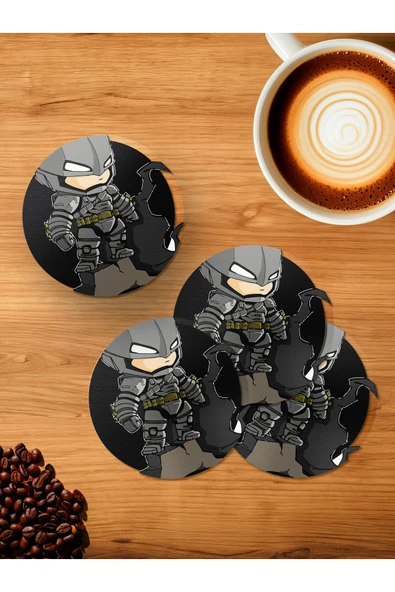 Panorama Ajans Bruce Wayne 4'lü Ahşap Bardak Altlığı ürün görseli 1