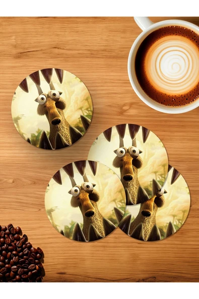 Panorama Ajans Buz Devri Sincap The Ice Age 4'lü Ahşap Bardak Altlığı ürün görseli 1