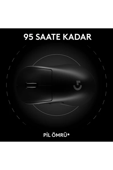 logitech G PRO X SUPERLIGHT 2 DEX LIGHTSPEED HERO 2 32K DPI Sensör PC/Mac için Kablosuz Oyun Mouse'u - Siyah - 7