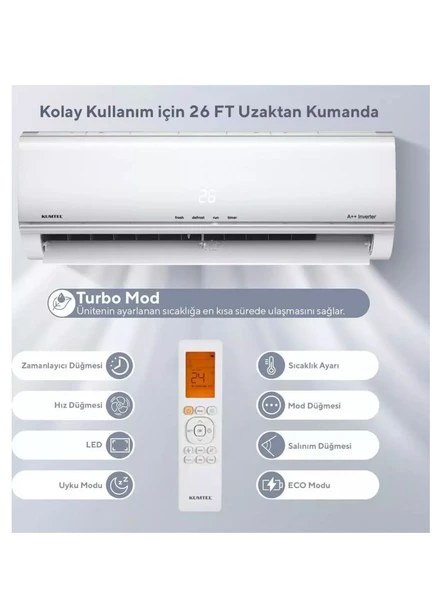 Kumtel Matsu KMSAC-12 A++ 12000 BTU Inverter Duvar Tipi Klima - 4