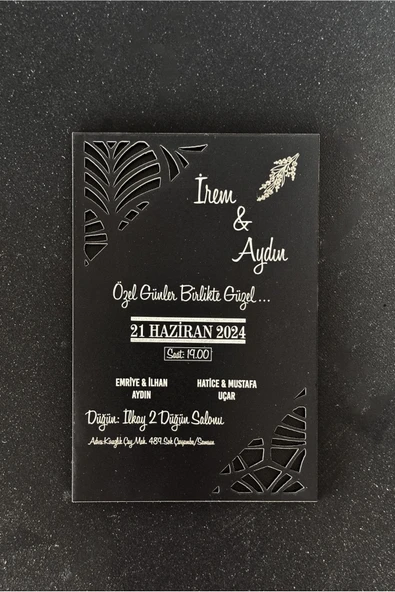 Panorama Ajans Söz, Nişan, Kına, Düğün Ahşap Davetiye 10 Adet - 4