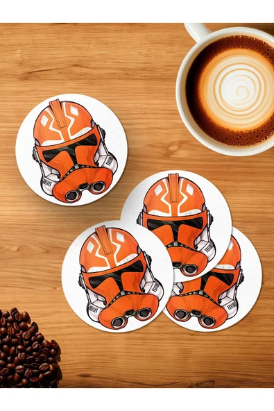 Panorama Ajans Star Wars Kask 4'lü Ahşap Bardak Altlığı ürün görseli 1