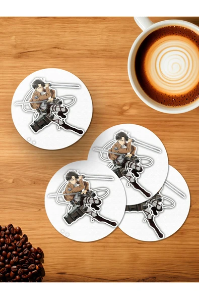 Panorama Ajans Levi Ackherman 4'lü Ahşap Bardak Altlığı ürün görseli 1