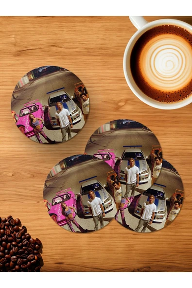 Panorama Ajans Hızlı ve Öfkeli 2 Paul Walker Araba 4'lü Ahşap Bardak Altlığı ürün görseli 1